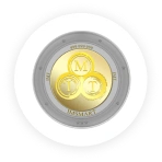 Golden coin M logo