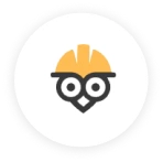 Yellow hard hat owl logo